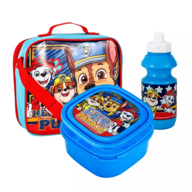 Paw Patrol Lunch Set 3 Piece Girls Insulated School Food Bag Box Drinks Bottle