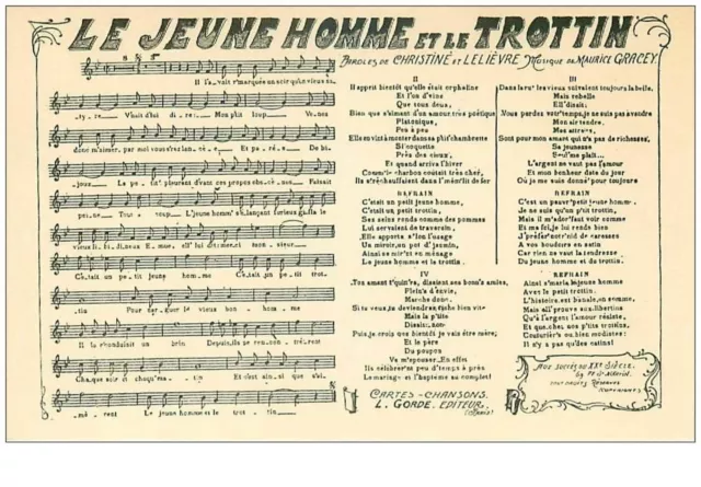 MUSIQUE.n°31562.LE JEUNE HOMME ET LE TROTTIN.PARTITION