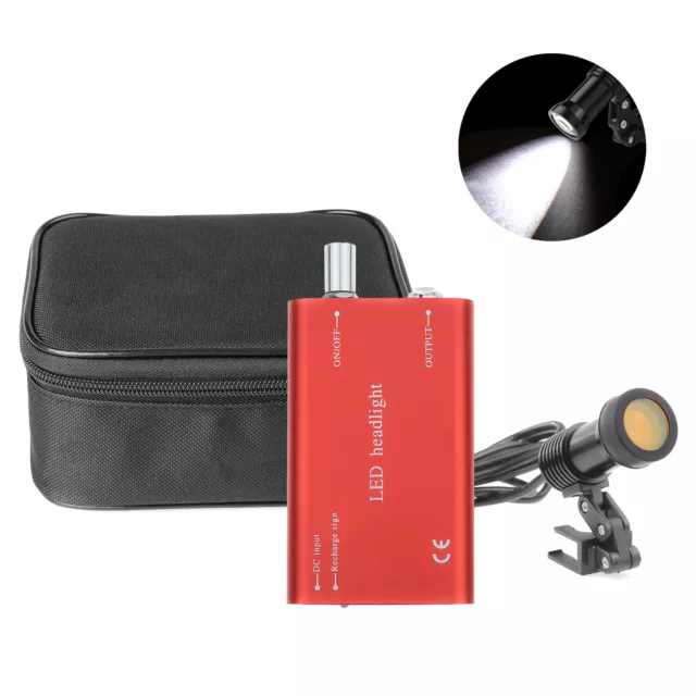 5W Wireless Dental LED Headlight Surgical Headlamp with Yellow Filter for Loupes