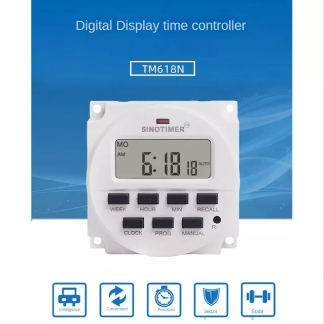 Tm618N-2 Lcd 1.6 Inch Digital 220V Ac Programmable Timer Switch with Rel 2