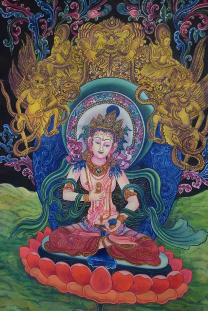 Thangka Tibet weiße Tara/Garuda/Bodhisattva7Chepu/Mahakala Nivarimalerei126x82cm 2