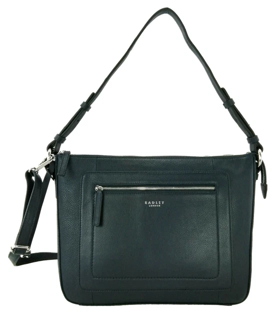 RADLEY NAVY SHOULDER Bag Dark Blue Leather Medium Top Zip Handbag Maddox Street 129.99 PicClick UK