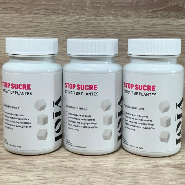 JOIA STOP SUCRE - Lot De 3 Flacons (180 Gélules) Pour 3 Mois - Date De Péremption 04/2026 à 04/2030