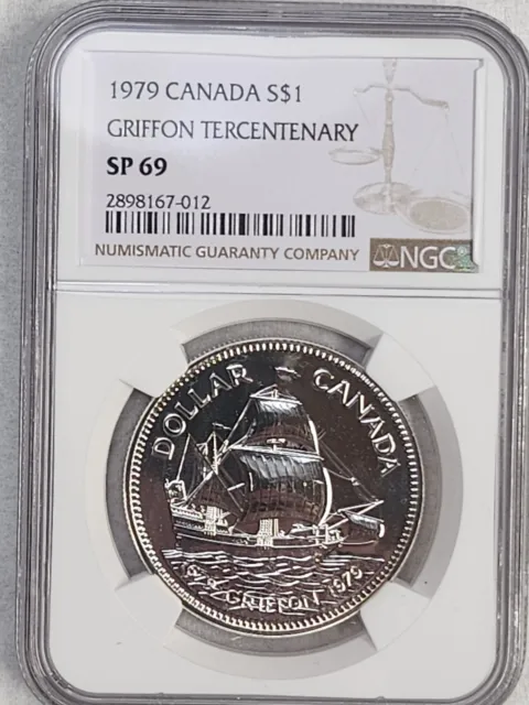1979 Canada $1 Silver coin NGC Rated SP 69 Griffon Tercentenary