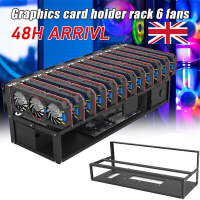 12 GPU Telaio in Acciaio Miner Mining Rig caso Crypto COIN MONETA Bitcoin ethereum X 
