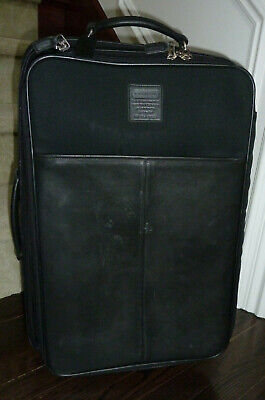 COACH Black Nylon leather trim upright 22" CarryOn Suitcase Luggage - #5496