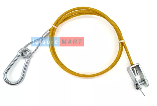 Yellow Breakaway Cable with Clevis Pin, Safety Cable Trailer Caravan Horsebox