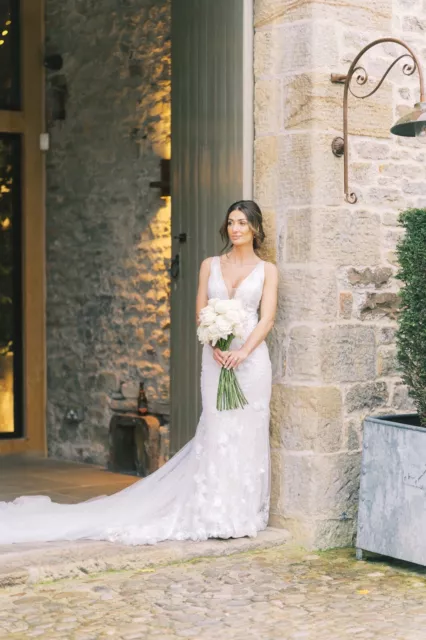 ENZOANI NURIT WEDDING dress size 12 UK and detachable overskirt 304.00 PicClick UK