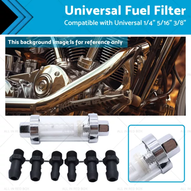 ALUMINUM GASOLINE OIL Accessories Fuel Filter Universal Glass Car  Motorcycle 8mm $12.75 - PicClick AU