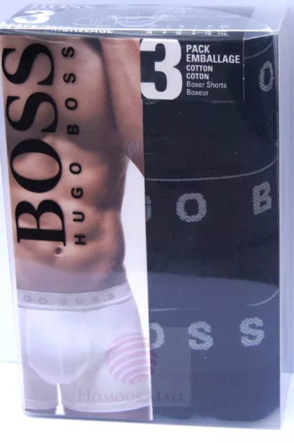 3 X HUGO BOSS Men's Cotton Boxer Shorts Trunk Underwear NEW