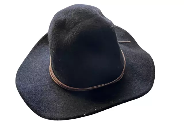 Brixton Wool Felt Rancher Hat Fedora Womens Size Os Black New