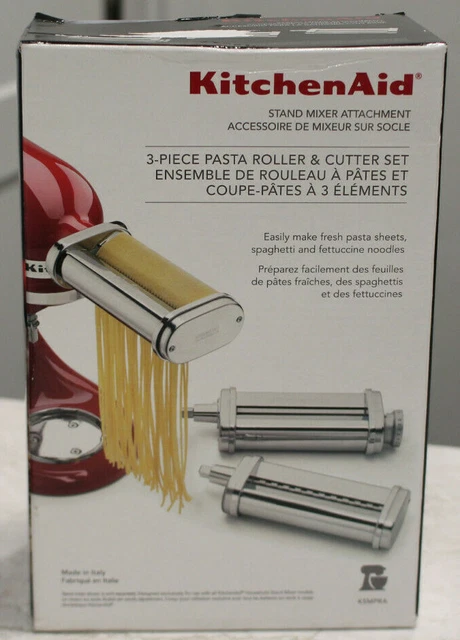 KitchenAid Refurbished 3-Piece Pasta Roller & Cutter Set - Attaches To Stand Mixer, Makes Fettuccine/Spaghetti