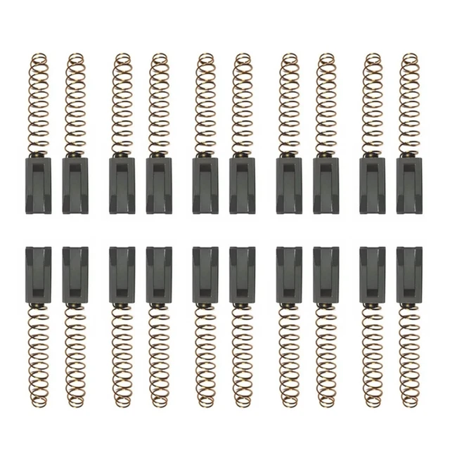 10 Pairs Carbon Brush For Triac S & PID Hot Air Welding Motor – 14mm X 6mm X 5mm, Heavy-Duty Metal/Carbon Material