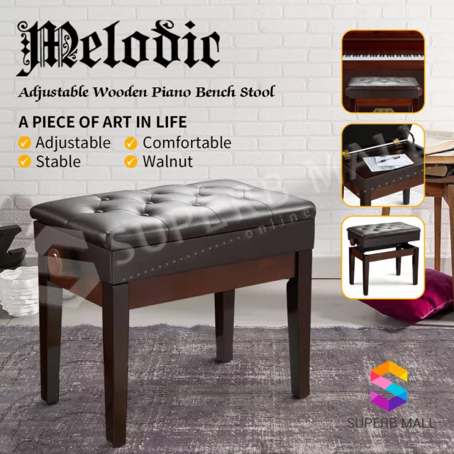 Melodic Adjustable Piano Keyboard Stool Bench Chair Seat Stage