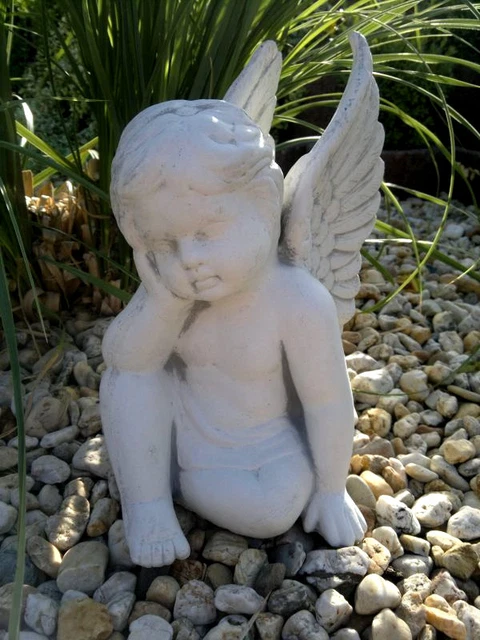 Engel Figur Aus Steinguss, 59 Cm Hoch, 15 Kg, Frostsicher Für Garten & Terrasse