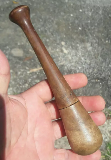 Antique Apothecary Wood Stoneware Pestle 
