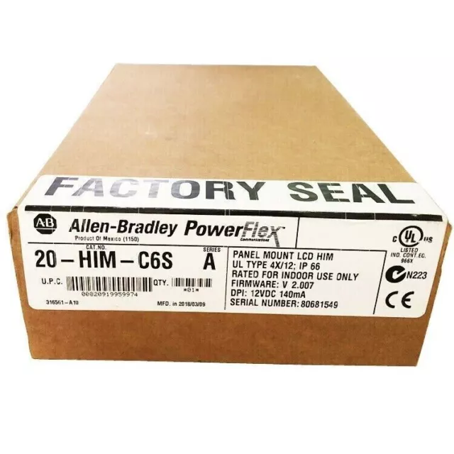 Allen Bradley New 20-HIM-C6S SER. A Powerflex Panel Mount LCD HIM 20HIMC6S