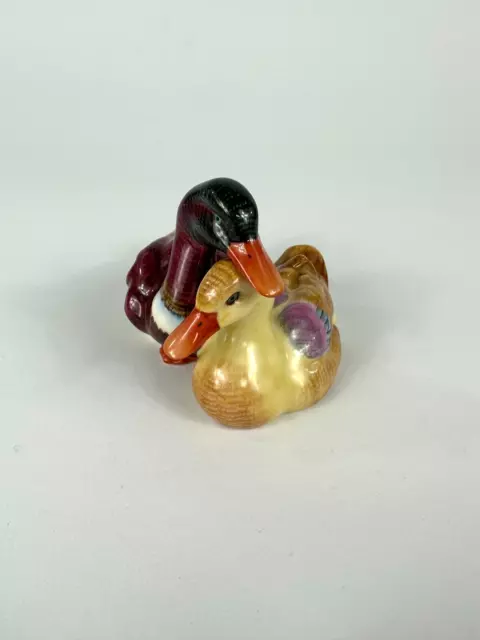 Herend Enten Paar 5036 Porzellan Figur Duck Tier Handbemalt Bunt Ungarn Vögel