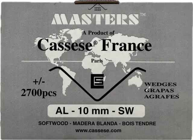 Cassese Masters XS Agrafes AL 10mm Bois Tendre Boite De 2700