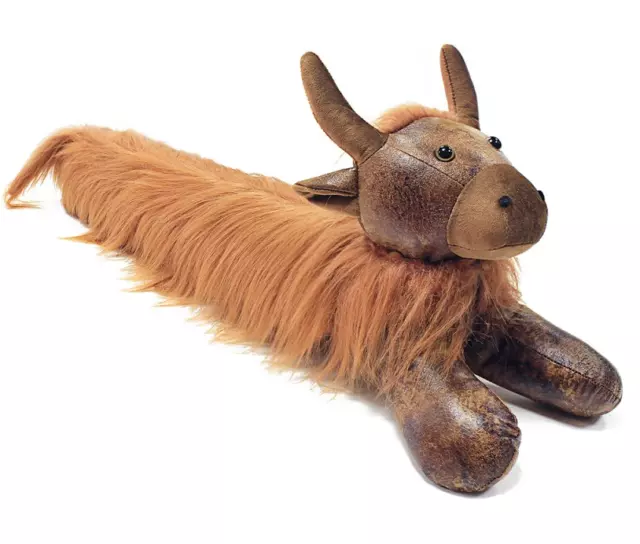 Highland Cow Draught Excluder Faux Leather Heavy Door Draught Excluder Doorstop