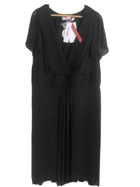 Sheego Black Evening Cocktail Dress /Cruise Wear - Size UK24