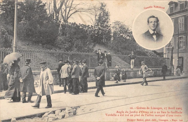photo ancienne village Greves de Limoges 18 avril 1905 La prison gardee