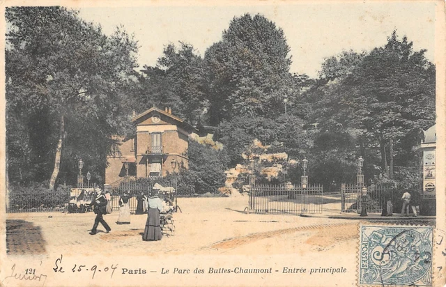 CPA 75 PARIS 19th LE PARC DES BUTTES CHAUMONT MAIN ENTRANCE