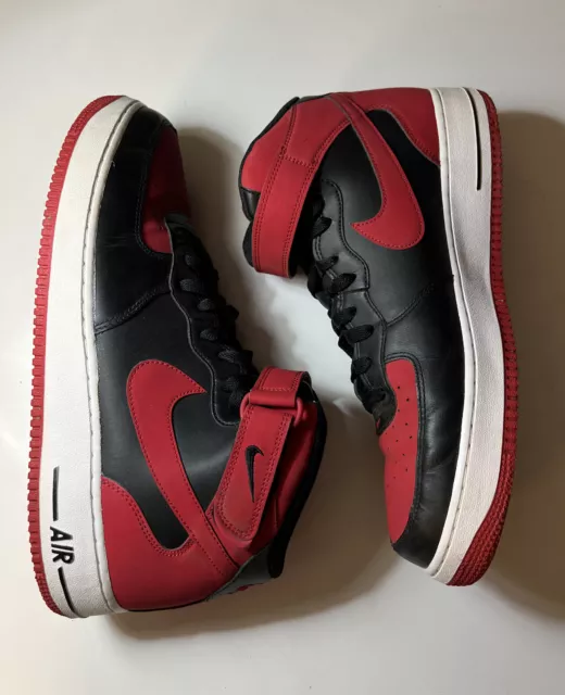 🔥🔥 New Nike Air Force 1 '07 LV8 Reflective Crimson Black Shoes  Men's Size 🔥🔥