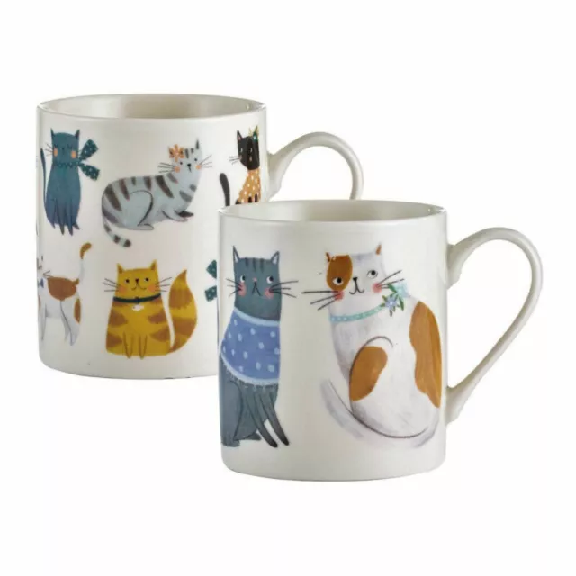 Price & Kensington Adorable Cosy Cats Design Assorted Fine China Mugs 340ml