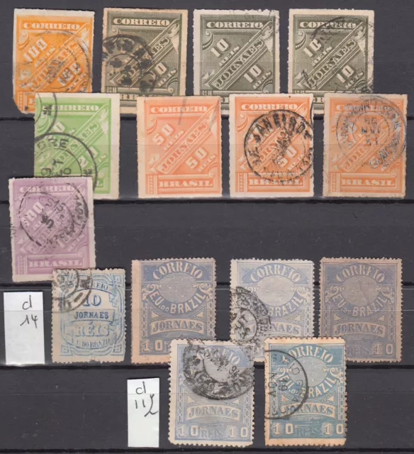 BRAZIL  jornais  1899 1890   lot of 15  stamps newspaper