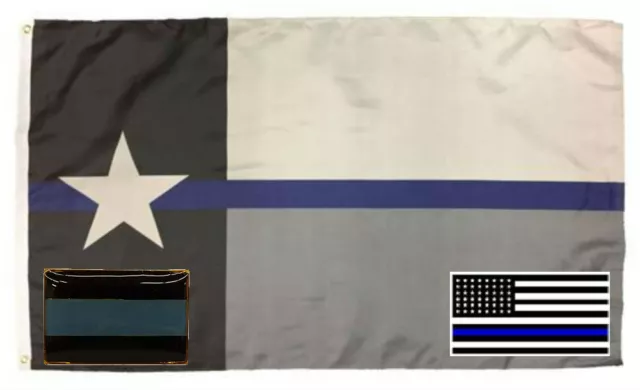 Wholesale 3x5 Police State Texas Flag Decal Thin Blue Line Lapel Pin Set 5