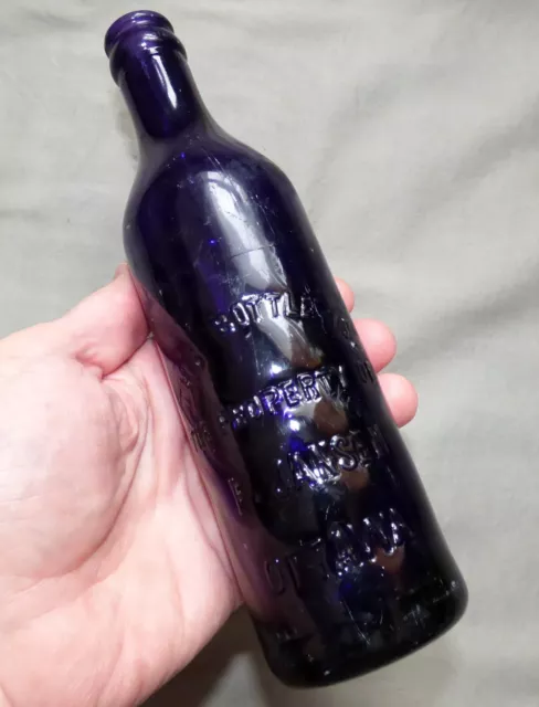 Antique OTTAWA, ONTARIO purple soda bottle ‘F. JANSEN’ FREE SHIPPING!