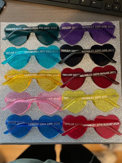 TAYLOR SWIFT ERAS Tour Concert Heart Sun Glasses Merch personalised ...
