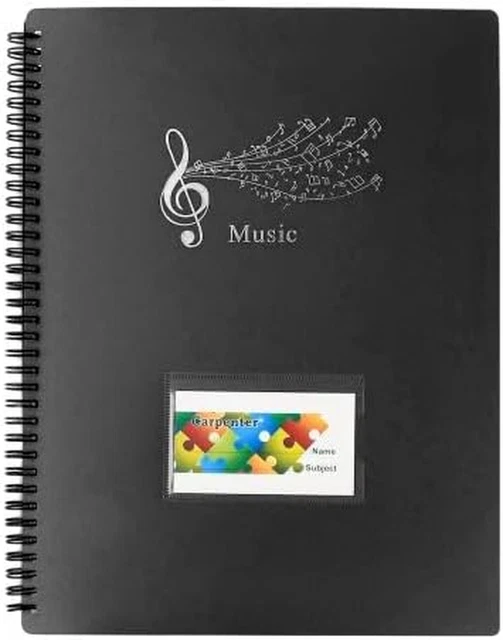 Cartella Spartiti A4 Nera - 30 Pagine/60 Tasche Per Musica