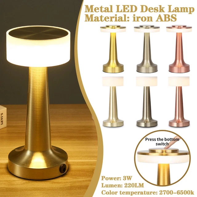LED USB Table Lamp Rechargeable Cordless LED Bar Hotel Night Lights Metal Q0L1
