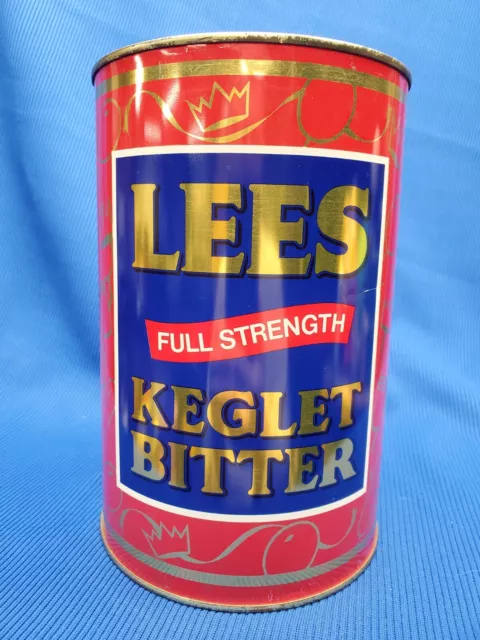 Vintage LEES Full Strength Keglet Bitter- EMPTY  3.8 Liter SS Beer Can - ENGLAND