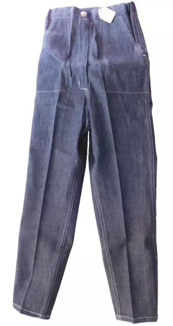 Pantaloni vintage ragazza blu jeans anni '60 INUTILIZZATI età 10 anni bambini coccinella