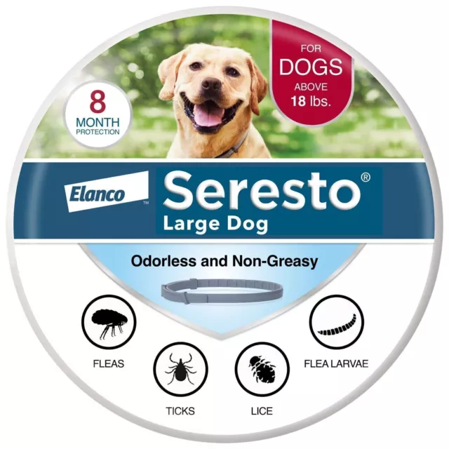 Seresto Flea and Tick Collar 8 Months Protection for Large Dogs - 18lbs！USA New！