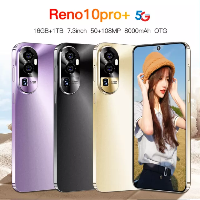 Reno10 Pro+ 5G Smartphone Android 7.3" Dual SIM Unlocked Mobile Phone 16GB+1TB