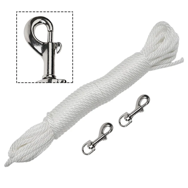 38FT FLAGPOLE HALYARD Rope with Snap Hooks Black Color Easy to Install £23.87 PicClick UK
