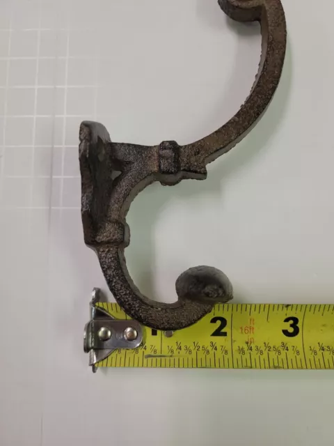 Double Wall Hooks Cast Iron Coat Hat Towel Hanger Rack Antique Style 2