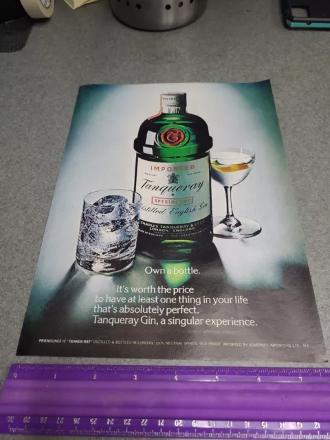 1975 vintage original print ad Tanqueray Imported Distilled English Gin