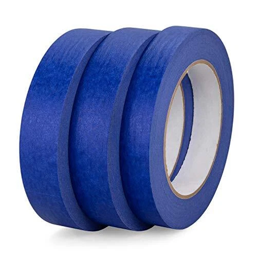 IDL Packaging 3/4-inch x 60-Yard Blue Painter's Tape Natural Rubber Pack of 3...