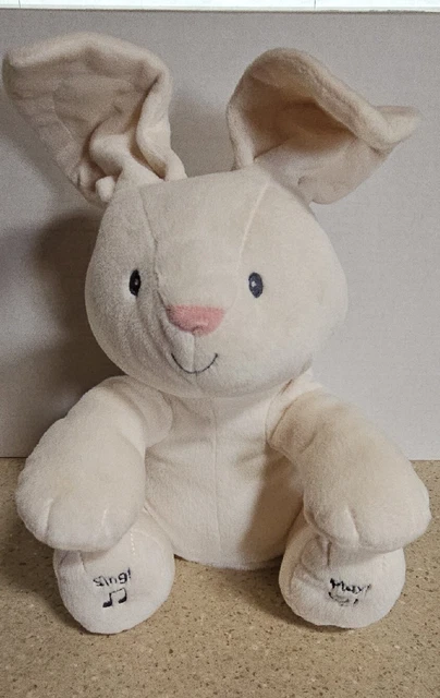 BABY GUND Flora the Bunny Rabbit Plush Animated Singing Peek-A-Boo VIDEO Play