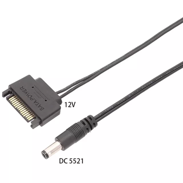 1Pc SATA Male To DC 5.5*2.1mm 12V power supply SATA to DC Cable 20W4EXNLWIXIH_tu