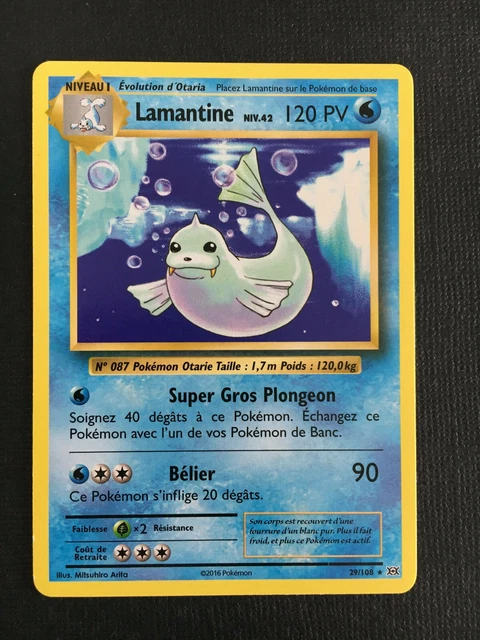 Pokemon Lamantine 29/108 Card - Rare - XY Evolutions Block