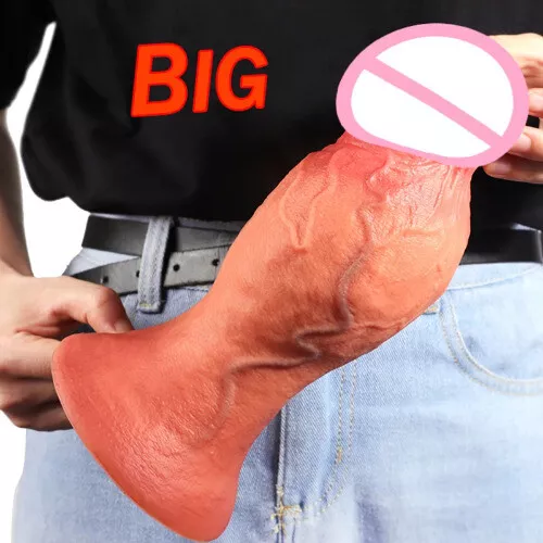 Neue-10cm-riesige-realistische-Dildo-große-Eichel-Penis-mit-Saugnapf-Vagina-