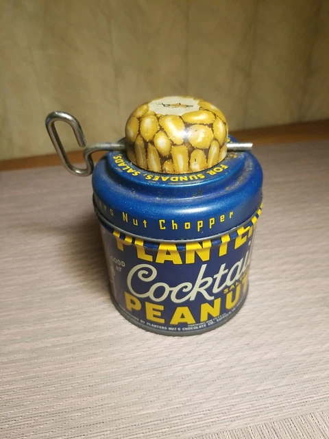 Vintage 1938   Planter Peanut Cocktail Nut Grinder Tin Nice Condition