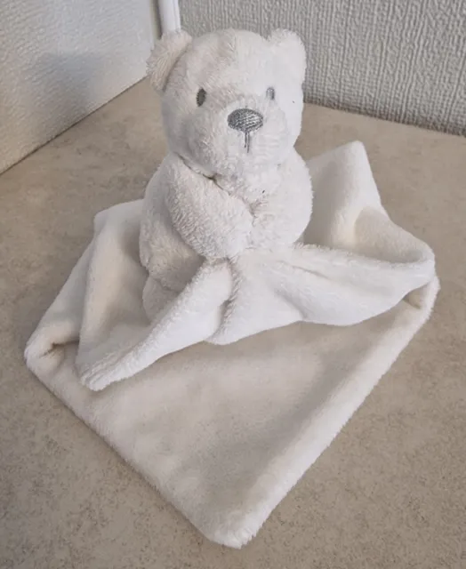 Next White Bear Comforter Blanket Blankie Soother Soft Toy Teddy 8" Baby Plush