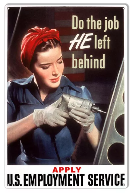 Do The Job HE Left Behind Propaganda Metal Sign 12x18